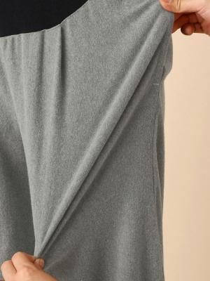 アウトレット|【産前産後対応】【2レングス展開】ウールライクタックワイドパンツ【出産後も長く使える】