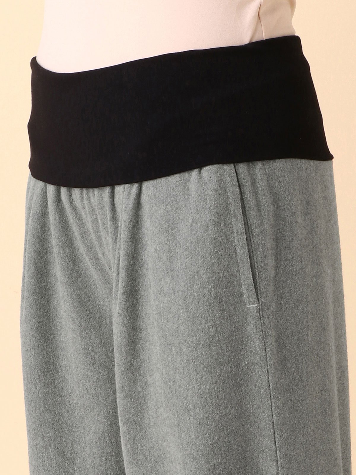 アウトレット|【産前産後対応】【2レングス展開】ウールライクタックワイドパンツ【出産後も長く使える】