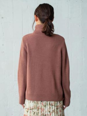 マタニティ トップス|【アンチピリング加工】ケーブル編みタートルネックニット マタニティ・授乳服