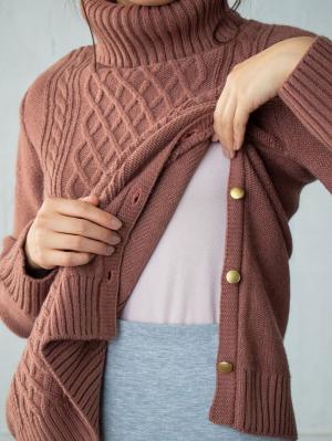 マタニティ トップス|【アンチピリング加工】ケーブル編みタートルネックニット マタニティ・授乳服
