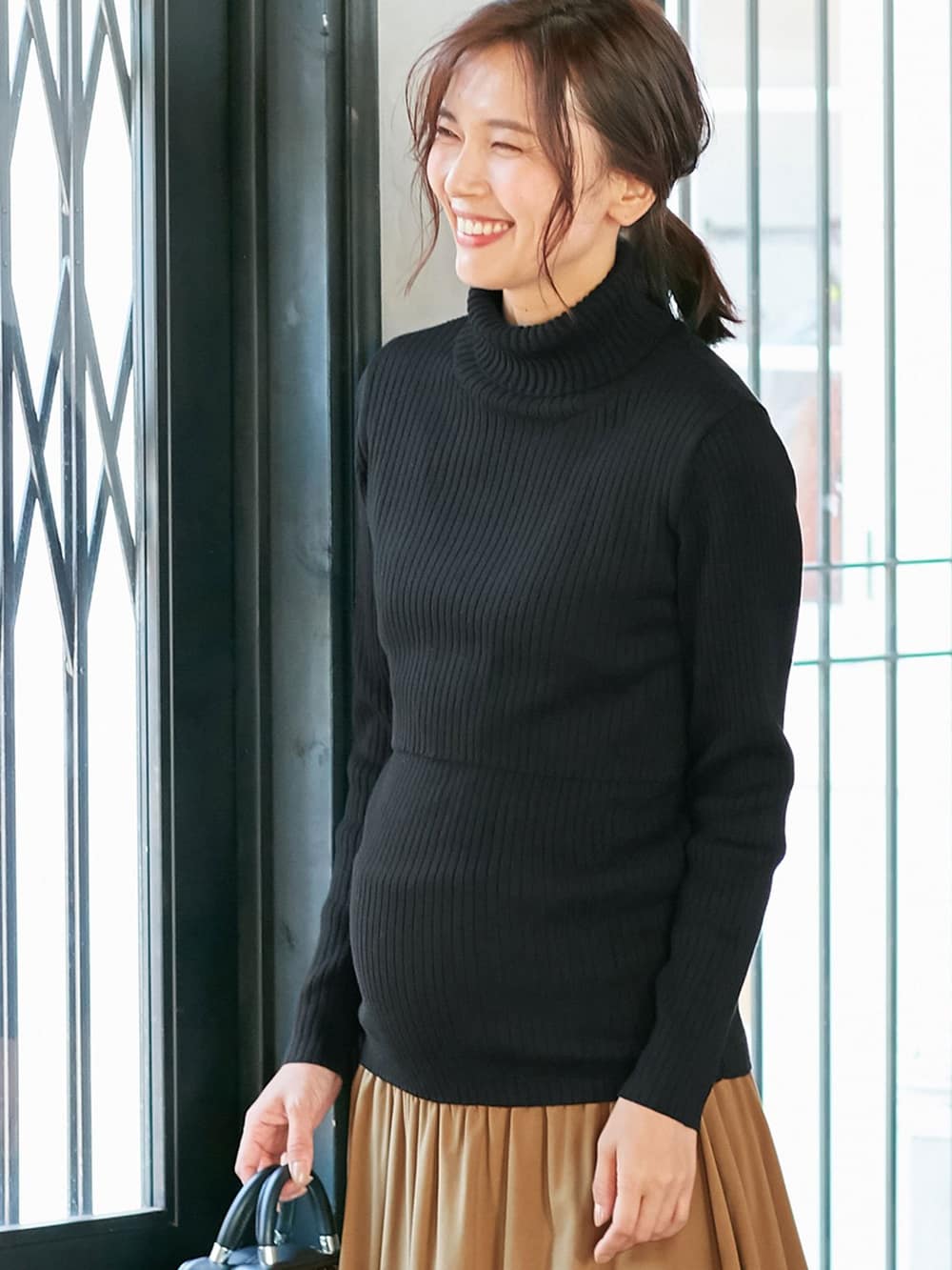 授乳口付 リブタートルニット エンジェリーベ マタニティウェア 授乳服通販 エンジェリーベ 公式 授乳口付 リブタートルニット エンジェリーベ マタニティウェア 授乳服通販 エンジェリーベ 公式