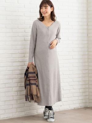 2WAY】【親子コーデ可】サーマル前後2WAYロングカーディガンワンピース  