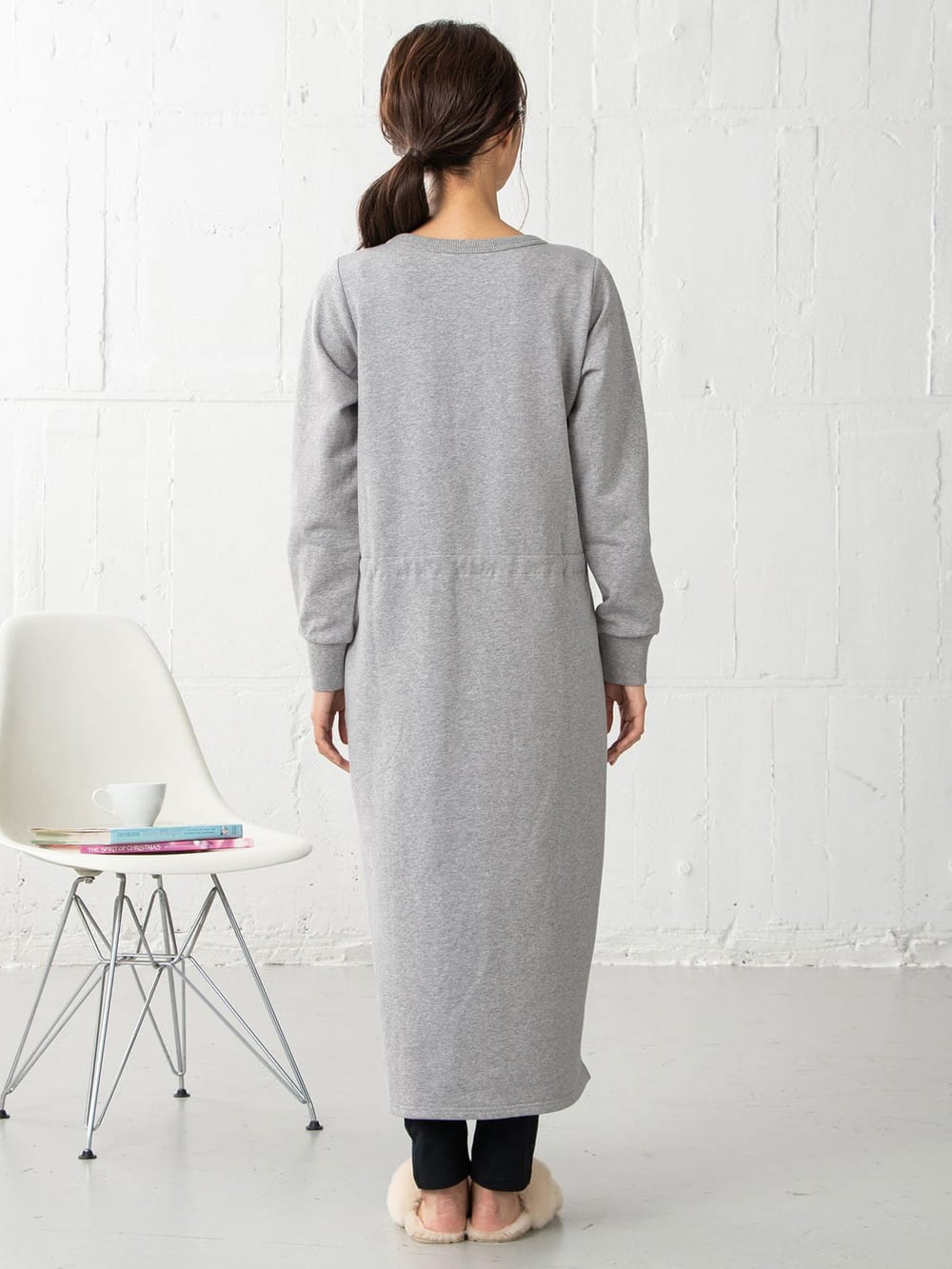 マタニティ パジャマ・ルームウェア|【セット】ミニ裏毛裏起毛切替ワンピ＆産後も使えるレギンスパジャマ　マタニティ・授乳パジャマ