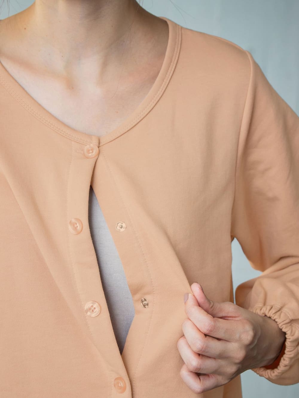 マタニティ パジャマ・ルームウェア|【授乳しやすい】【あったか】【産前産後】ミニ裏毛裏起毛リボンポケットワンピ＆レギンスセットパジャマ