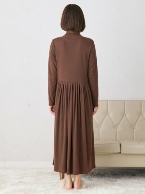 マタニティ ワンピース|【選んでオトクな割引キャンペーン対象】【授乳口付】やわらかスムース タートルネックリラックスワンピース