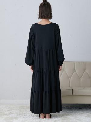 マタニティ パジャマ・ルームウェア|やわらかスムース ティアードリラックスネグリジェ　マタニティ・授乳パジャマ