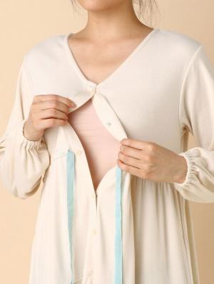 マタニティ パジャマ・ルームウェア|やわらかスムース ティアードリラックスネグリジェ　マタニティ・授乳パジャマ