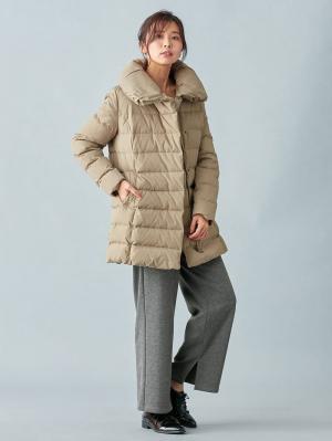 マタニティ パンツ|【産前産後対応】【極暖】リブ裏シャギーワイドパンツ【出産後も長く使える】|杢チャコール