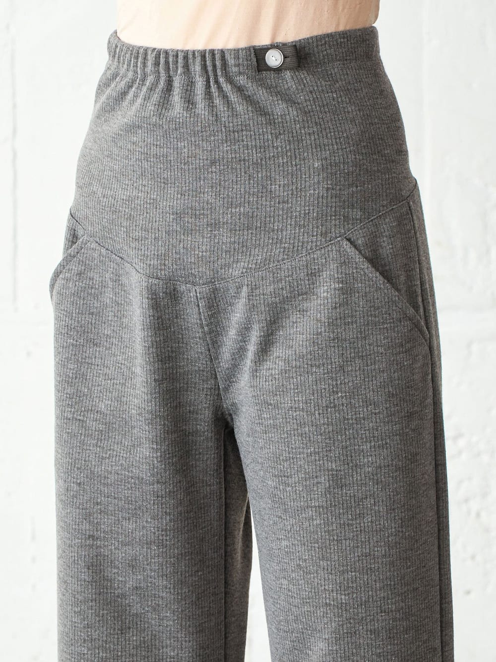 マタニティ パンツ|【産前産後対応】【極暖】リブ裏シャギーワイドパンツ【出産後も長く使える】