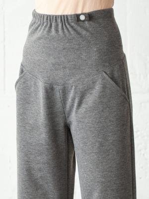 マタニティ パンツ|【産前産後対応】【極暖】リブ裏シャギーワイドパンツ【出産後も長く使える】