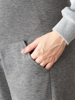 マタニティ パンツ|【産前産後対応】【極暖】リブ裏シャギーワイドパンツ【出産後も長く使える】