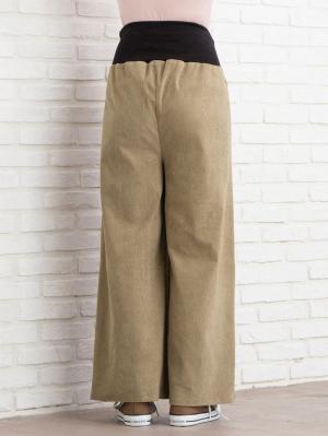 アウトレット|【産前産後対応】コーデュロイワイドパンツ【出産後も長く使える】
