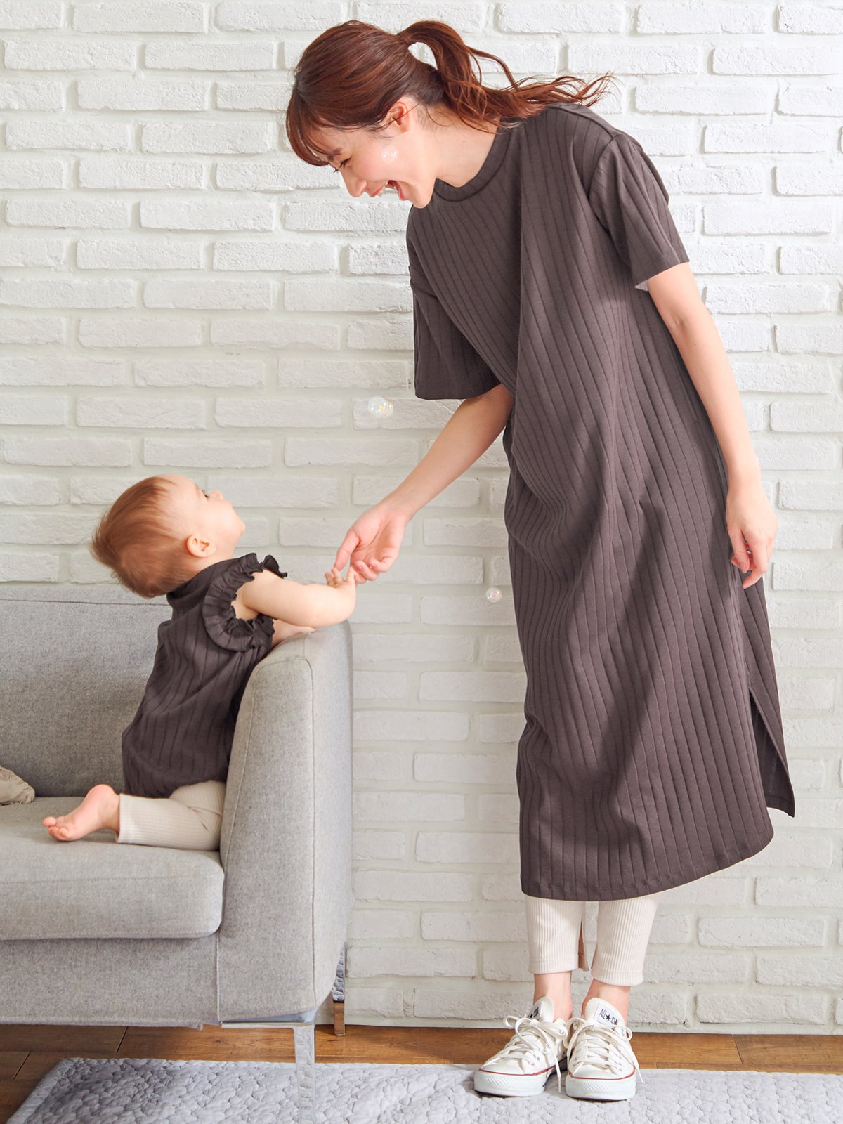 A I N 授乳口付 汗染み防止加工 リブワンピース エンジェリーベ マタニティウェア 授乳服通販 エンジェリーベ 公式 A I N 授乳口付 汗染み防止加工 リブワンピース エンジェリーベ マタニティウェア 授乳服通販 エンジェリーベ 公式