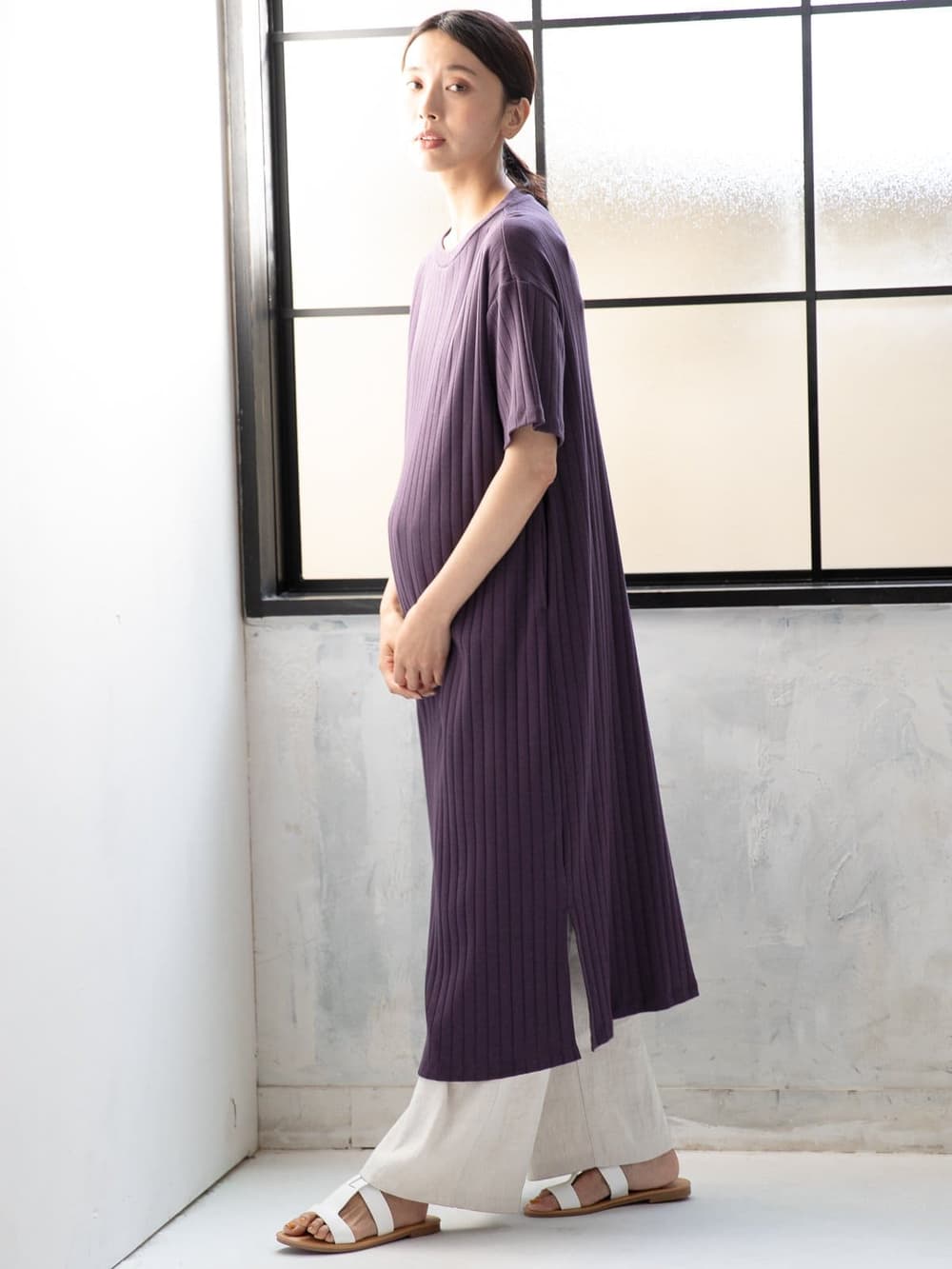 マタニティ ワンピース A I N 授乳口付 汗染み防止加工 リブワンピース マタニティウェア 授乳服通販 エンジェリーベ 公式 マタニティ ワンピース A I N 授乳口付 汗染み防止加工 リブワンピース マタニティウェア 授乳服通販 エンジェリーベ 公式