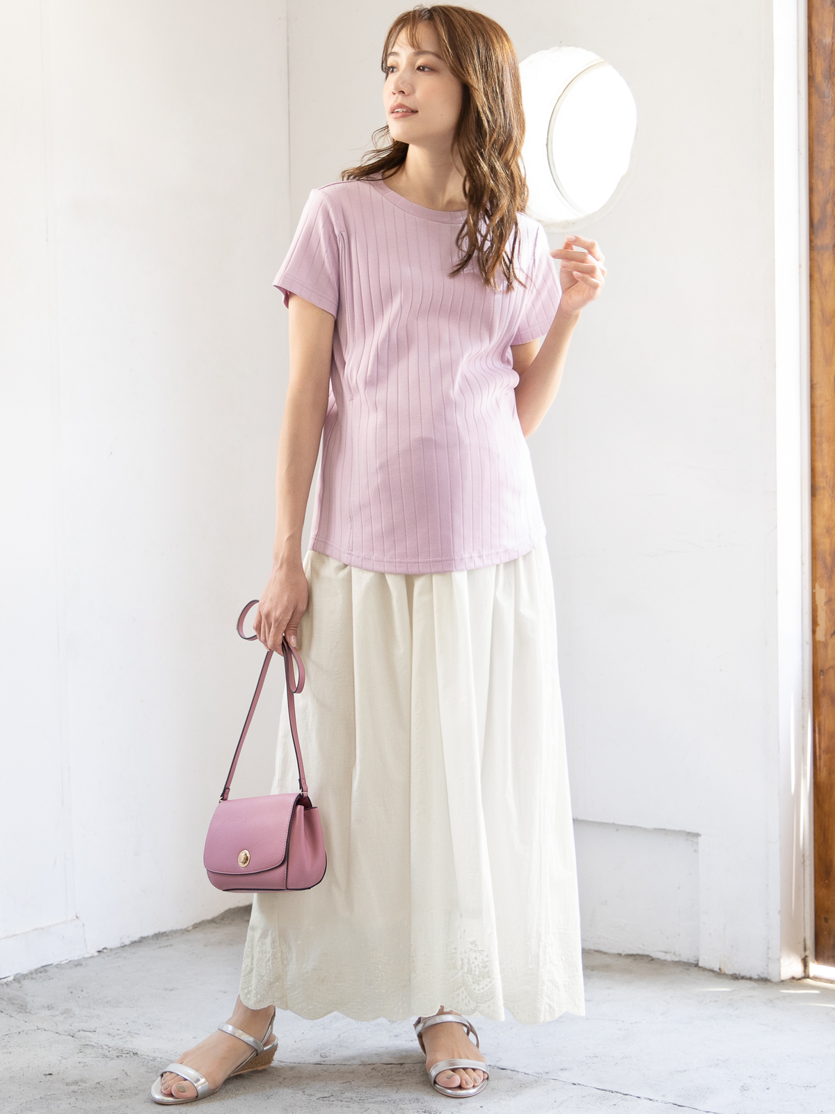 マタニティ トップス 授乳トップス A I N 授乳口付 汗染み防止加工 半袖ワイドリブtシャツ マタニティウェア 授乳服通販 エンジェリーベ 公式 マタニティ トップス 授乳トップス A I N 授乳口付 汗染み防止加工 半袖ワイドリブtシャツ マタニティウェア 授乳服通販 エンジェリーベ 公式