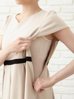 マタニティ ワンピース|LOVE MIC(ラブミック)強撚スムース バイカラー使いワンピース マタニティ・授乳服【出産後も長く使える】