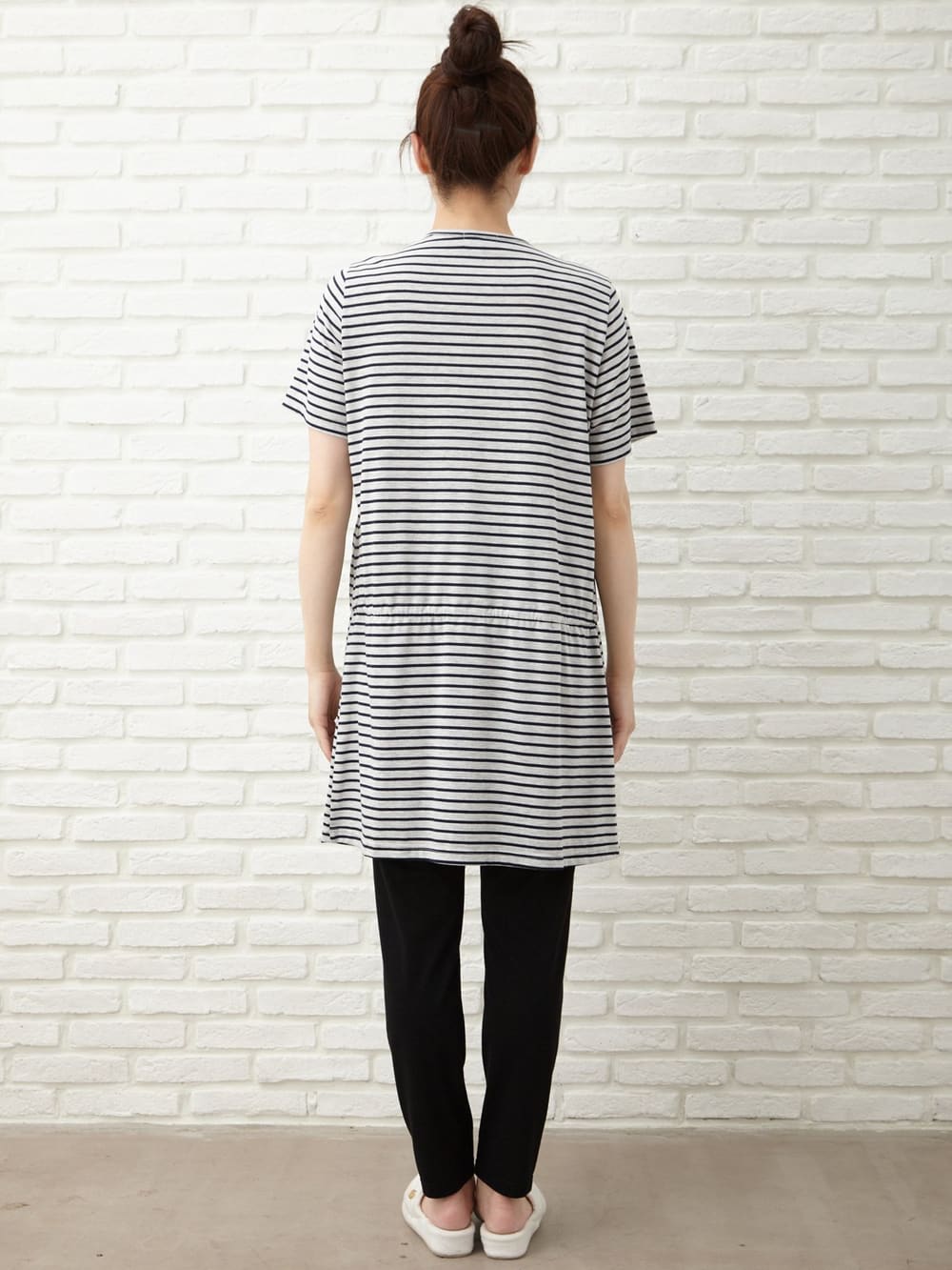 マタニティ パジャマ・ルームウェア|mutti ei（ムッティアイ）【授乳口付】天竺ボーダー半袖パジャマ