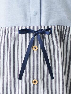 マタニティ パジャマ・ルームウェア|mutti ei(ムッティアイ)【授乳しやすい】天竺×平織ストライプパジャマ