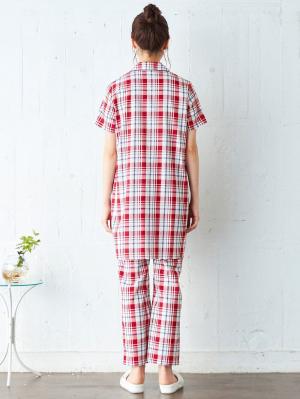 マタニティ パジャマ・ルームウェア|mutti ei(ムッティアイ)【授乳しやすい】平織り先染めチェックパジャマ