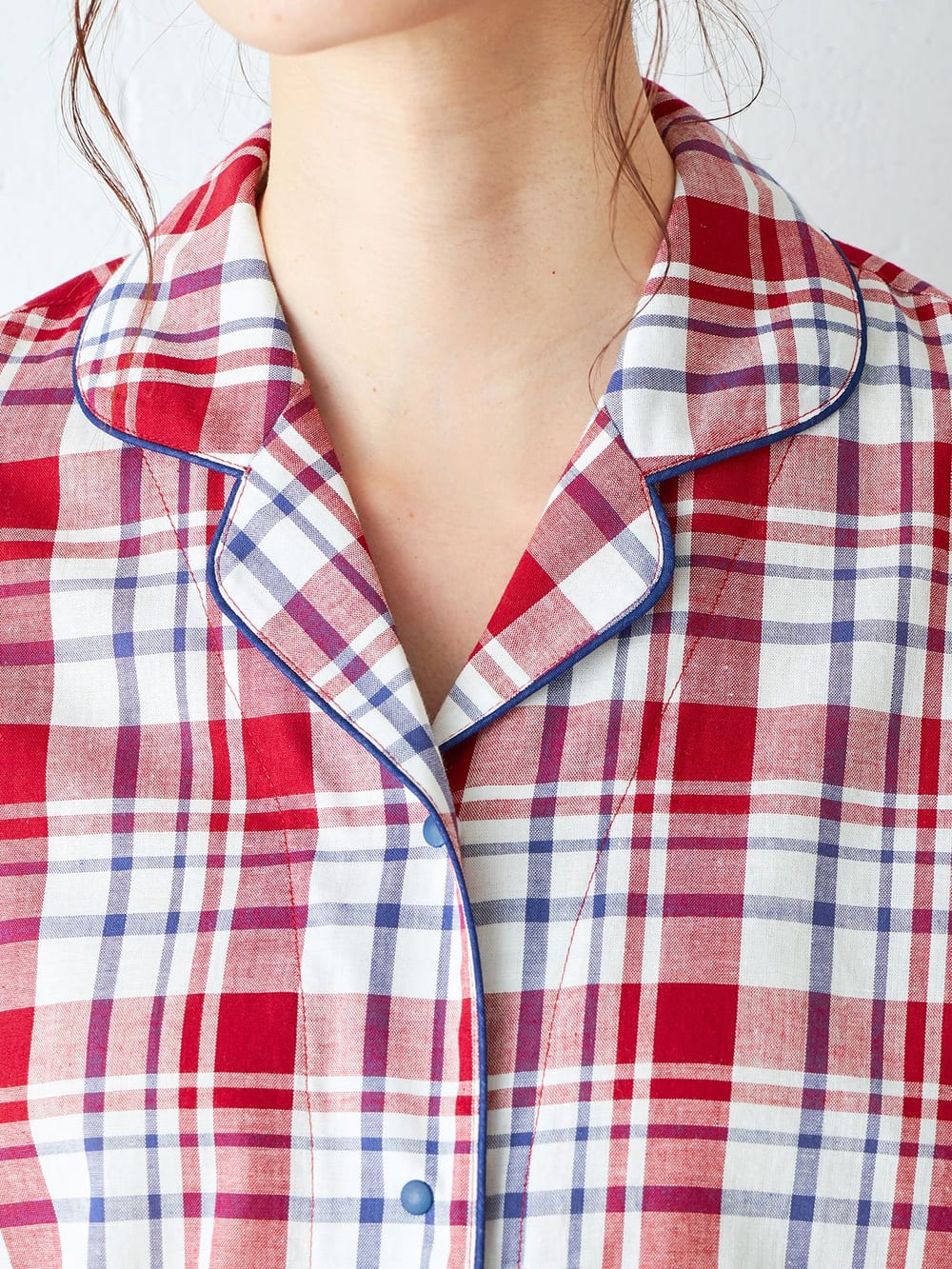 マタニティ パジャマ・ルームウェア|mutti ei(ムッティアイ)【授乳しやすい】平織り先染めチェックパジャマ