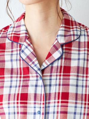 マタニティ パジャマ・ルームウェア|mutti ei(ムッティアイ)【授乳しやすい】平織り先染めチェックパジャマ