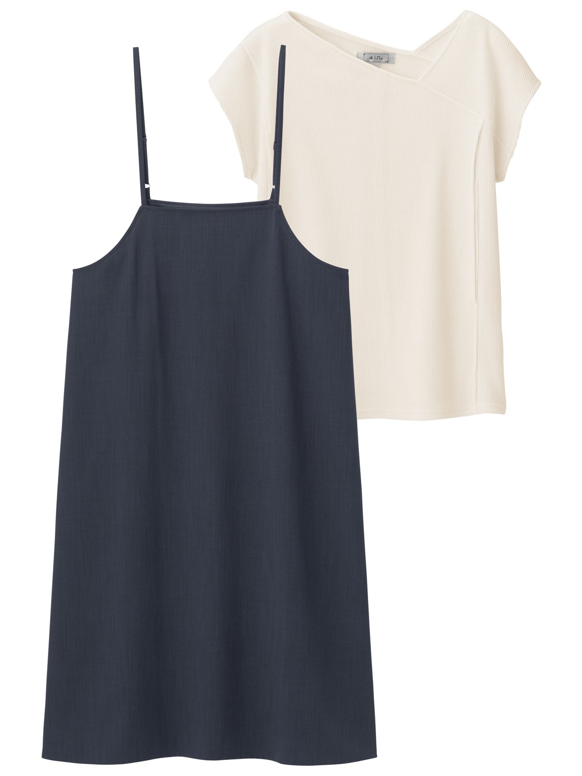 【出産後も長く使える】ain（アイン）【セット】ジャンスカトップスセット　マタニティ・授乳服