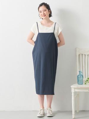 マタニティ ワンピース|ain（アイン）【セット】ジャンスカトップスセット　マタニティ・授乳服【出産後も長く使える】