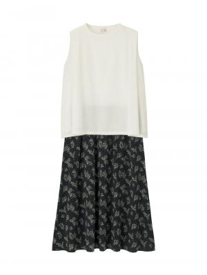 マタニティ ワンピース|ain（アイン）花柄ドッキングワンピース　マタニティ・授乳服【出産後も長く使える】|オフ