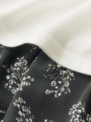 マタニティ ワンピース|ain（アイン）花柄ドッキングワンピース　マタニティ・授乳服【出産後も長く使える】