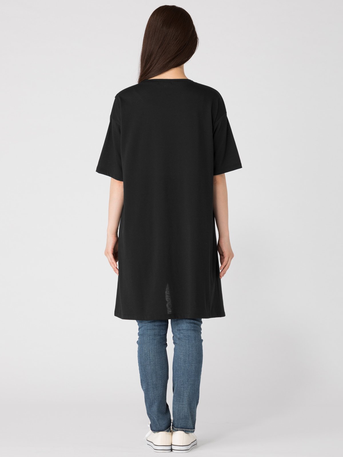 マタニティ ワンピース|ain(アイン)フロントスリットTチュニック マタニティ・授乳服【出産後も長く使える】