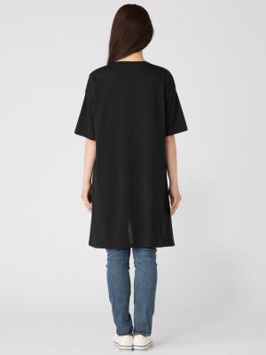 マタニティ ワンピース|ain(アイン)フロントスリットTチュニック マタニティ・授乳服【出産後も長く使える】