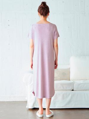 マタニティ パジャマ・ルームウェア|【授乳口付】パイル半袖ネグリジェ