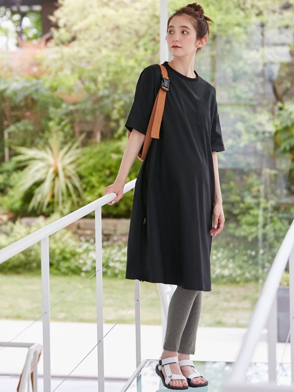 Edwin 授乳口付 コットンダンプサイドファスナーワンピース エンジェリーベ マタニティウェア 授乳服通販 エンジェリーベ 公式