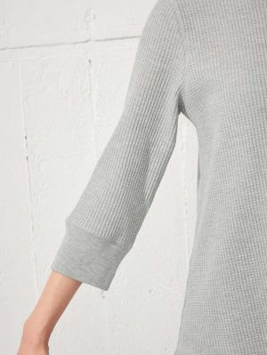 マタニティ トップス|ワッフル裾アシメ七分袖トップス マタニティ・授乳服【出産後も長く使える】