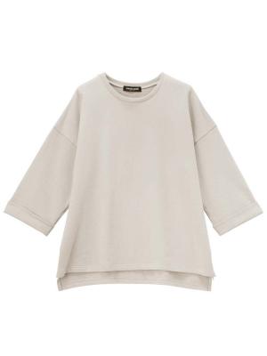 マタニティ トップス|ミニ裏毛六分袖プルオーバー マタニティ・授乳服【出産後も長く使える】|ベージュ