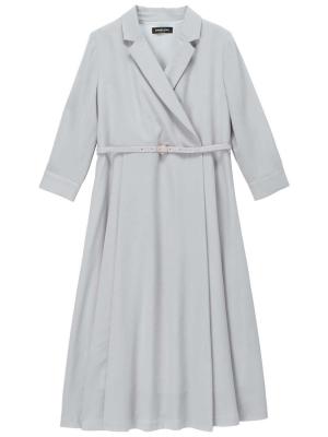 ベルト付きカシュクール風ワンピース　マタニティ・授乳服【出産後も長く使える】 29674