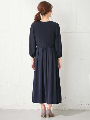 マタニティ ワンピース|カシュクール2WAYロングワンピース マタニティ・授乳服【出産後も長く使える】