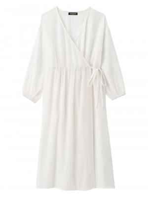 マタニティ ワンピース|2WAYワッシャーガーゼカシュクールワンピース　マタニティ・授乳服【出産後も長く使える】|ホワイト