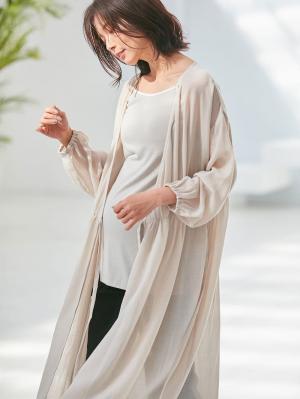 マタニティ ワンピース|2WAYワッシャーガーゼカシュクールワンピース　マタニティ・授乳服【出産後も長く使える】|ベージュ