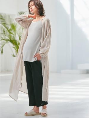 マタニティ ワンピース|2WAYワッシャーガーゼカシュクールワンピース　マタニティ・授乳服【出産後も長く使える】|ベージュ