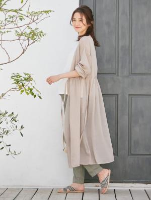マタニティ ワンピース|2WAYワッシャーガーゼカシュクールワンピース　マタニティ・授乳服【出産後も長く使える】|ベージュ