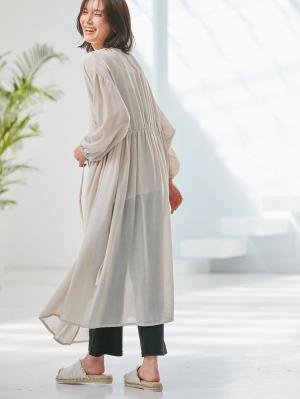 マタニティ ワンピース|2WAYワッシャーガーゼカシュクールワンピース　マタニティ・授乳服【出産後も長く使える】|ベージュ