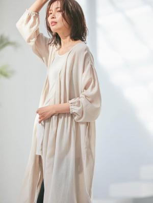 マタニティ ワンピース|2WAYワッシャーガーゼカシュクールワンピース　マタニティ・授乳服【出産後も長く使える】|ベージュ