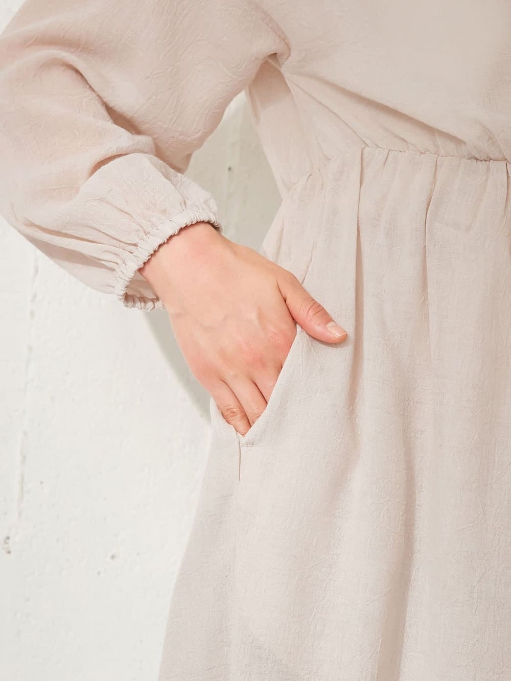 マタニティ ワンピース|2WAYワッシャーガーゼカシュクールワンピース　マタニティ・授乳服【出産後も長く使える】