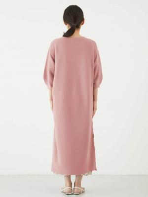 マタニティ ワンピース|サイドボタンボートネックニットワンピース　マタニティ・授乳服【出産後も長く使える】