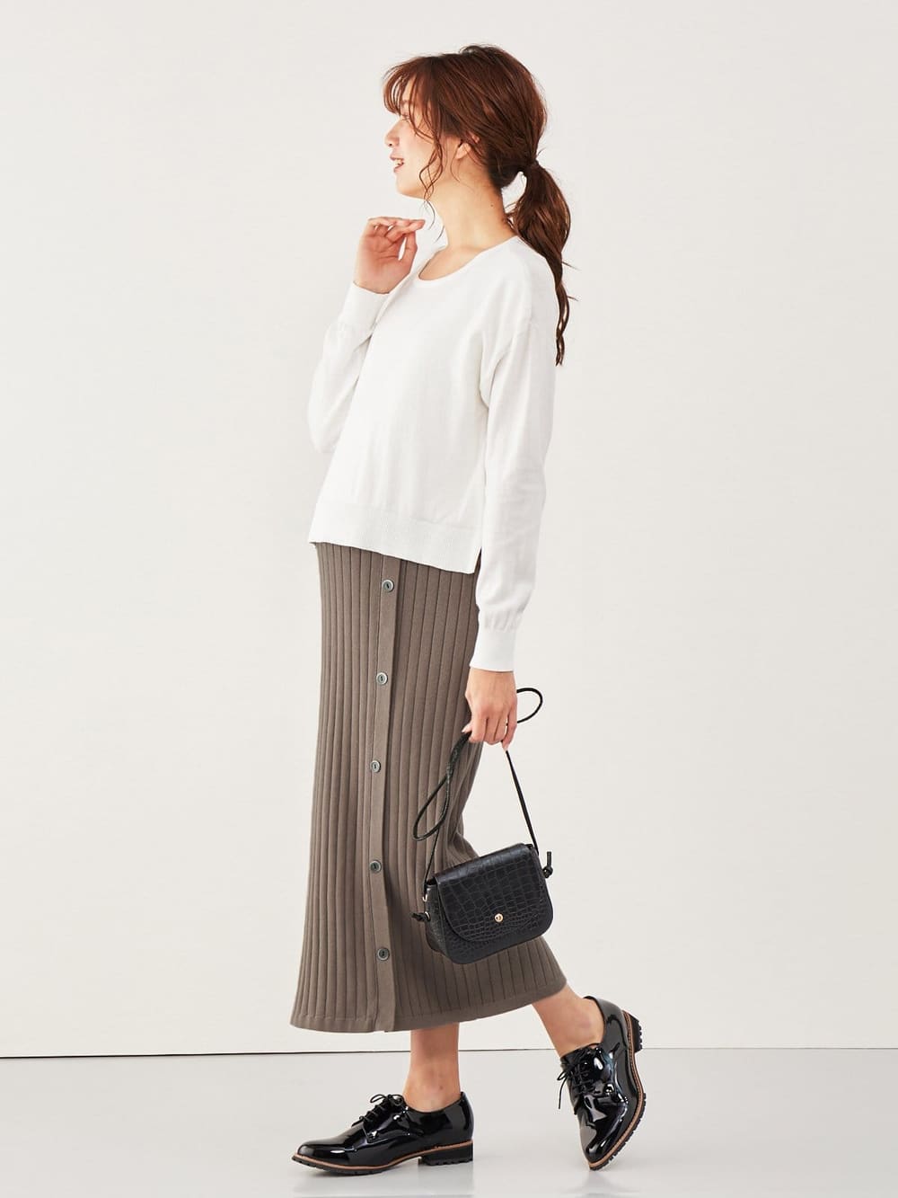 マタニティ ワンピース | 【出産後も長く使える】レイヤード風ニットワンピース マタニティ・授乳服 ｜マタニティウェア・授乳服通販｜ エンジェリーベ  公式