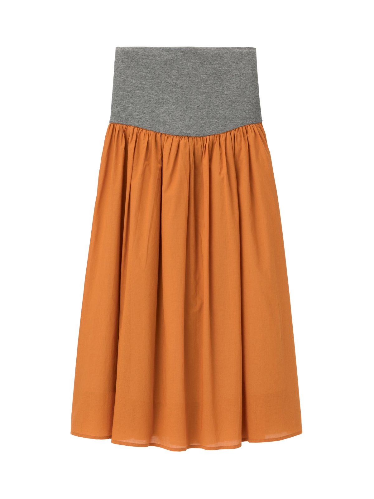 マタニティ スカート|【産前産後対応】コットンローンギャザースカート【出産後も長く使える】|キャメル