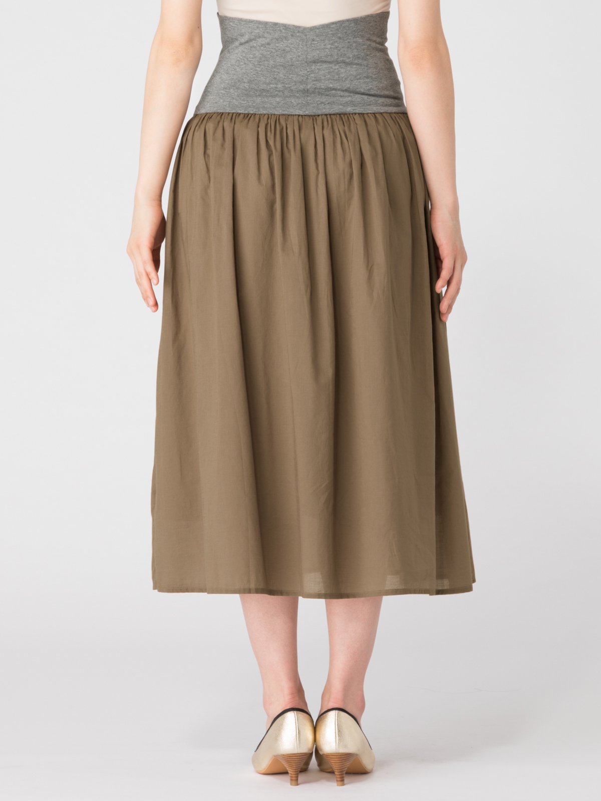 マタニティ スカート|【産前産後対応】コットンローンギャザースカート【出産後も長く使える】