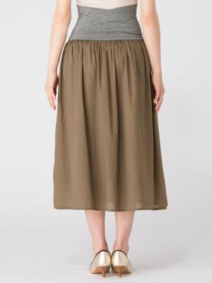 マタニティ スカート|【産前産後対応】コットンローンギャザースカート【出産後も長く使える】