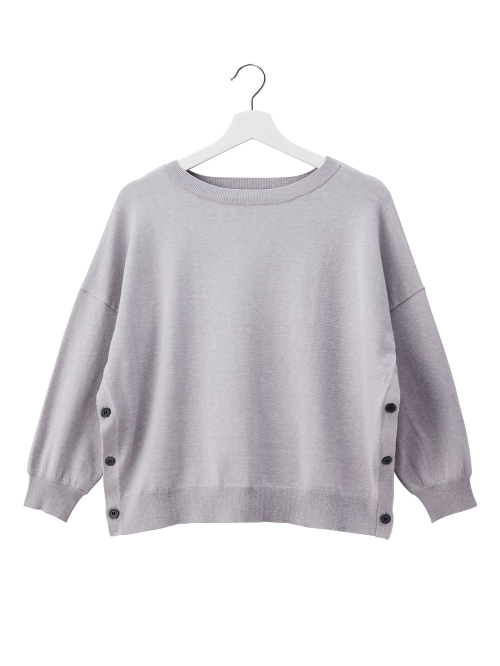 マタニティ トップス|サイドボタンニットトップス　マタニティ・授乳服【出産後も長く使える】|グレー